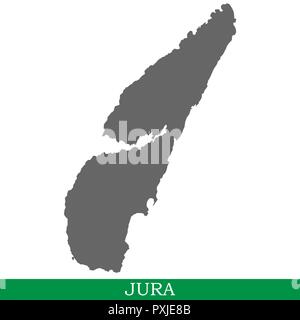 Carte de haute qualité du Jura est une île en Royaume-Uni Illustration de Vecteur