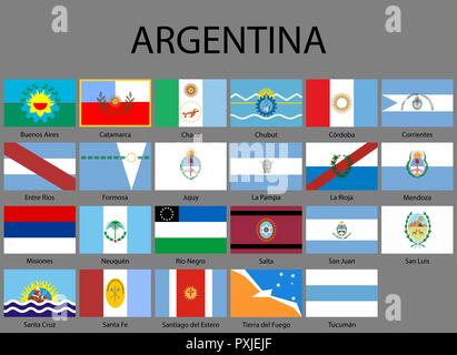 Tous les drapeaux des provinces de l'Argentine. Vector illustraion Illustration de Vecteur