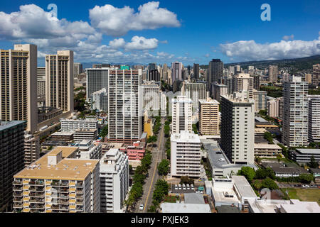 L'architecture de l'hôtel à Waikiki beach Honolulu Hawaï le 5 octobre 2018 Banque D'Images