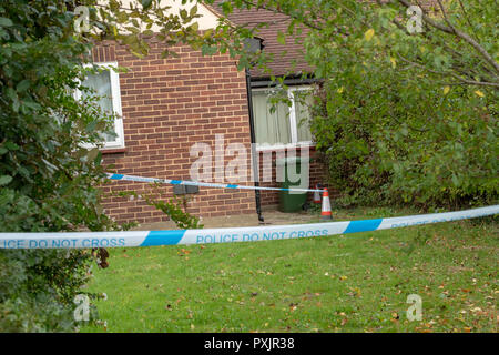 Brentwood Essex Essex 23 octobre 2018 les policiers enquêtent sur ce que l'appeler 'un tir ciblé' dans Warley, Brentwood, Essex Credit Ian Davidson/Alamy Live News Banque D'Images