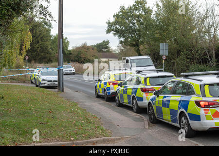 Brentwood Essex Essex 23 octobre 2018 les policiers enquêtent sur ce que l'appeler 'un tir ciblé' dans Warley, Brentwood, Essex Credit Ian Davidson/Alamy Live News Banque D'Images