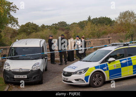 Brentwood Essex Essex 23 octobre 2018 les policiers enquêtent sur ce que l'appeler 'un tir ciblé' dans Warley, Brentwood, Essex Credit Ian Davidson/Alamy Live News Banque D'Images