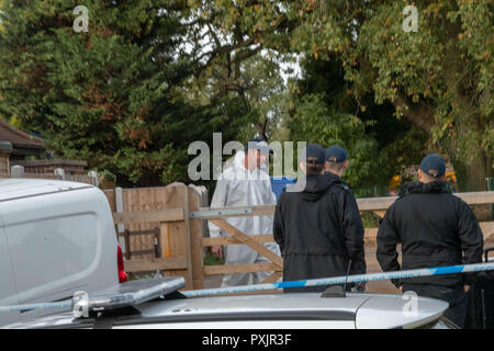 Brentwood Essex Essex 23 octobre 2018 les policiers enquêtent sur ce que l'appeler 'un tir ciblé' dans Warley, Brentwood, Essex Credit Ian Davidson/Alamy Live News Banque D'Images