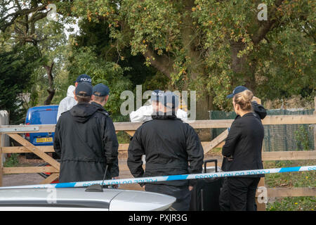 Brentwood Essex Essex 23 octobre 2018 les policiers enquêtent sur ce que l'appeler 'un tir ciblé' dans Warley, Brentwood, Essex Credit Ian Davidson/Alamy Live News Banque D'Images