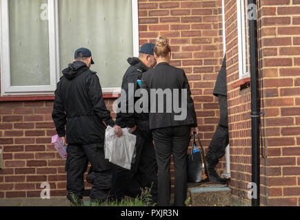 Brentwood Essex Essex 23 octobre 2018 les policiers enquêtent sur ce que l'appeler 'un tir ciblé' dans Warley, Brentwood, Essex Credit Ian Davidson/Alamy Live News Banque D'Images