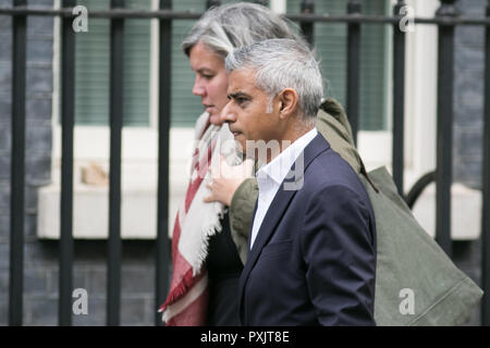 London UK 23 octobre 2018. Le maire de Londres Sadiq Khan arrive à Downing Street Crédit : amer ghazzal/Alamy Live News Banque D'Images