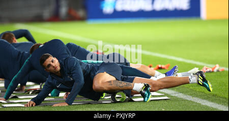 Eindhoven, Pays-Bas. 23 octobre. 2018 Tottenham Hotspur est Erik Lamela au cours de session de formation de Tottenham Hotspur en avant de l'UEFA Champions League Groupe B match contre le PSV Eindhoven à Phillips stadium, à Eindhoven, Pays-Bas, le 23 Oct , 2018 Action Crédit photo : Crédit photo Action Sport Sport/Alamy Live News Banque D'Images