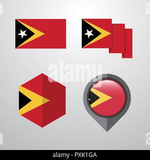 Drapeau du Timor oriental vecteur conception Illustration de Vecteur