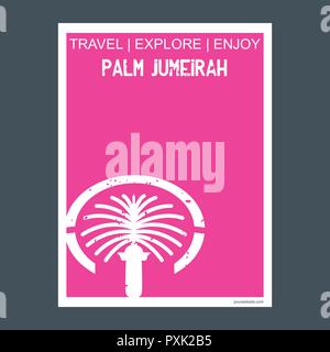 Palm Jumeirah Dubai, Émirats arabes unis monument monument brochure télévision style et typographie vector Illustration de Vecteur