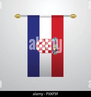 Croatie Drapeau suspendu Illustration de Vecteur