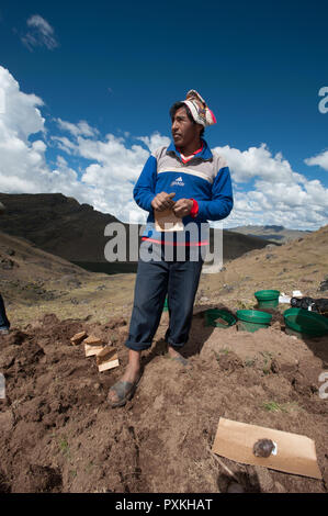 Le PIC, le Centre international de la pomme de terre dont le siège est à Lima est comme un "grand frère" du Parc de pommes de terre, ils fournit les connaissances scientifiques. Banque D'Images