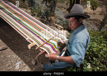 Pérou, Ancash, Ppamparomas. Cadre portable traditionnel Banque D'Images