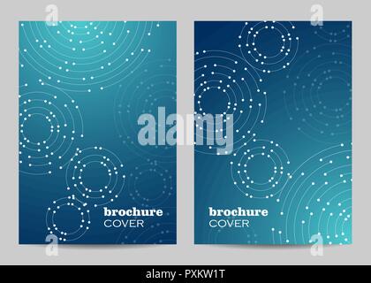 Conception Mise en page Modèle de brochure. Motif géométrique avec des lignes et points Illustration de Vecteur