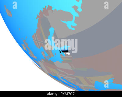 L'Estonie avec drapeau national sur simple globe. 3D illustration. Banque D'Images