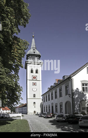 Augustinerchorherrenstiftskirche, Aussenaufnahme, Architektur, Bayern, Deutschland, Kirche, Kirchen, Kirchtuerme Kirchturm Kirchtürme,,, Oberbayern, P Banque D'Images