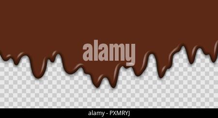 Des gouttes de chocolat fondu sur le fond transparent pour votre conception Illustration de Vecteur