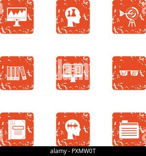 Icons set multiway, grunge style Illustration de Vecteur