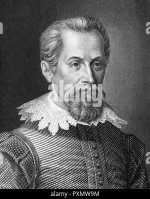 JOHANNES Kepler (1571-1630) mathématicien et astronome d'une gravure du xixe siècle Banque D'Images