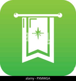 L'icône du drapeau chevalier Vecteur vert Illustration de Vecteur
