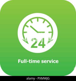 L'icône service temps plein Vecteur vert Illustration de Vecteur