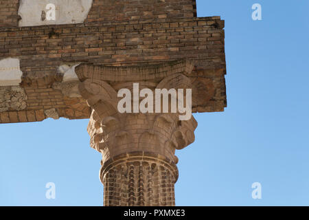 L'Italie, Brescia - 24 décembre 2017 : vue rapprochée de l'ancien temple romain ruines de Capitolium à Brescia, Site du patrimoine mondial de l'UNESCO Banque D'Images