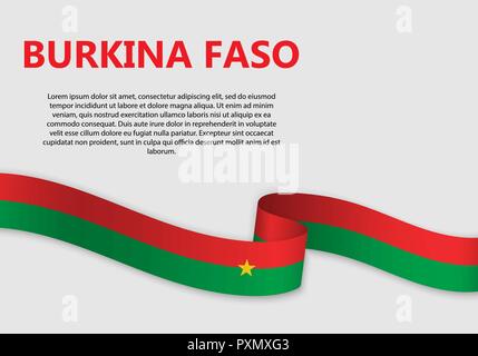 Waving Flag du Burkina Faso, vector illustration Illustration de Vecteur