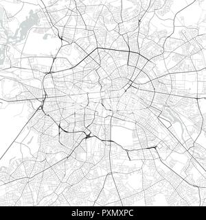 Vector la carte de la ville de Berlin en noir et blanc Illustration de Vecteur