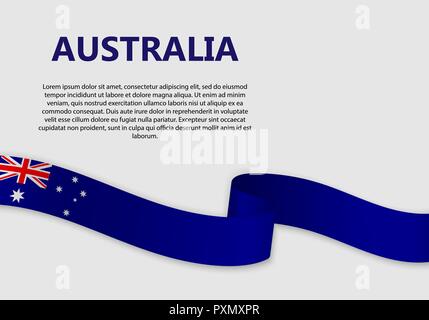 Waving Flag de l'Australie, vector illustration avec copyspace Illustration de Vecteur