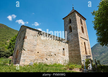 L'espagnol de l'art roman. LAssumpcion Coll de l'église. La vallée de Boi Banque D'Images