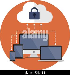 Illustration à propos de la sécurité sur internet et la protection des données. Illustration de Vecteur
