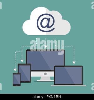 Illustration dans les scénarios à propos de téléchargement internet. Illustration de Vecteur