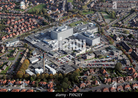 Vue aérienne de Barnsley Hospital, South Yorkshire Banque D'Images