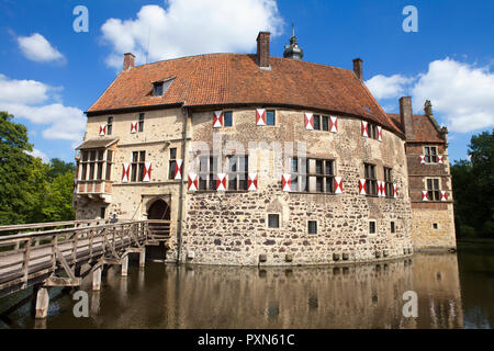 Vischering, château à douves, Rhénanie du Nord-Westphalie, Allemagne ; Europe Banque D'Images