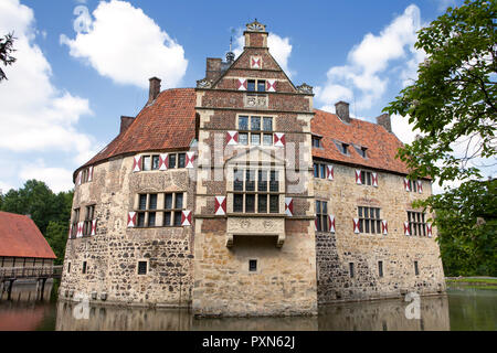 Vischering, château à douves, Rhénanie du Nord-Westphalie, Allemagne ; Europe Banque D'Images