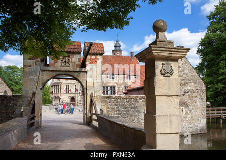 Vischering, château à douves, Rhénanie du Nord-Westphalie, Allemagne ; Europe Banque D'Images