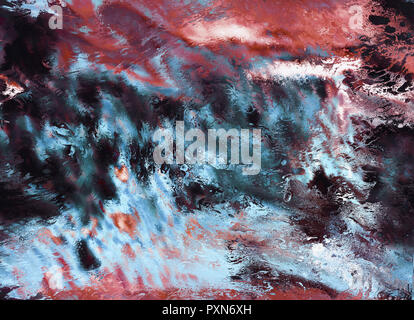 Résumé fond coloré, papier peint et riche, lumineux, la texture avec de l'espace pour le texte. Acrylique liquide Couleur mixte de pinceau. Fantasy sous-marines du monde entier Banque D'Images