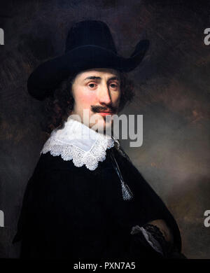 Portrait d'un homme par Govert Flinck (1615-1660), huile sur panneau, 1640 Banque D'Images