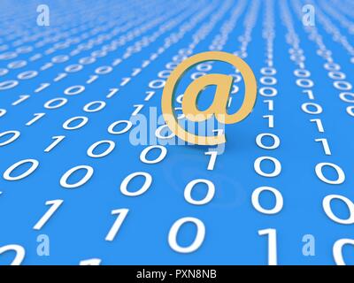 Inscrivez-vous sur fond de données numériques. Le rendu 3d illustration. Banque D'Images