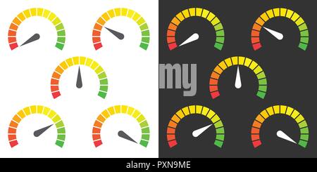 Signes du mètre de l'élément indicateur infographique du rouge au vert vector illustration Illustration de Vecteur