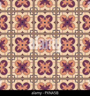 Modèle de tuile portugaise sans vecteur avec de vieux ornements. Talavera mexicaine, italienne de Sicile, majolique, céramique espagnole. Parfait pour les tissus, promotion Illustration de Vecteur