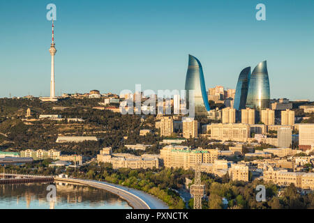L'Azerbaïdjan, Bakou, high angle sur les toits de la ville, du nord Banque D'Images