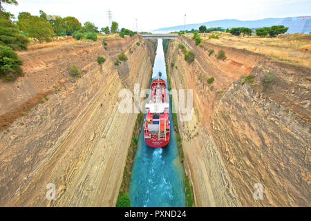 Corinthe, Canal de Corinthe, le Péloponnèse, Grèce, sud de l'Europe Banque D'Images