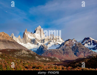 Le mont Fitz Roy, le Parc National Los Glaciares, Province de Santa Cruz, Patagonie, Argentine Banque D'Images