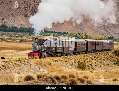 Vieille Patagonian Express La Trochita, train à vapeur, la Province de Chubut, en Patagonie, Argentine Banque D'Images