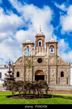 La Cathédrale San Pedro Maldonado, Parc, Riobamba, province de Chimborazo, Équateur Banque D'Images
