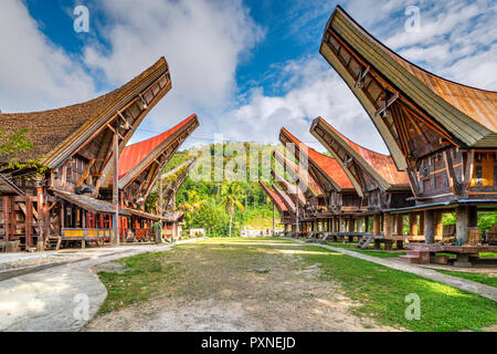 Village Toraja Rantepao, traditionnelle, Tana Toraja, Sulawesi, Indonésie Banque D'Images