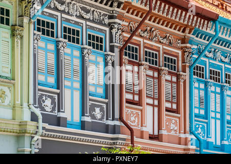 Terrasse Chambre Peranakan, Singapour Banque D'Images