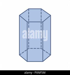 L'illustration d'un prisme hexagonal isolé sur fond blanc Illustration de Vecteur