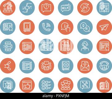 Icônes du Service à la clientèle Illustration de Vecteur