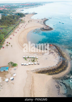 L'INDONÉSIE, Bali, vue aérienne de la plage Nusa Dua Banque D'Images